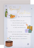 Hallmark Heartfelt Nephew Birthday Card with gold foil glow, featuring colorful heartfelt design and festive message inside.