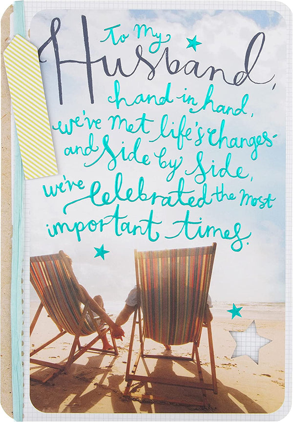 Hallmark husband birthday greeting card featuring "I Love You" message, with heartfelt design ideal for celebrating special occasions.