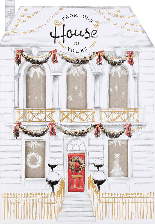 Hallmark Luxury House to House Christmas Card 'Happiest Times' with festive holiday design and elegant greeting message.