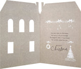 Hallmark Luxury House to House Christmas Card 'Happiest Times' with festive holiday design and elegant greeting message inside.