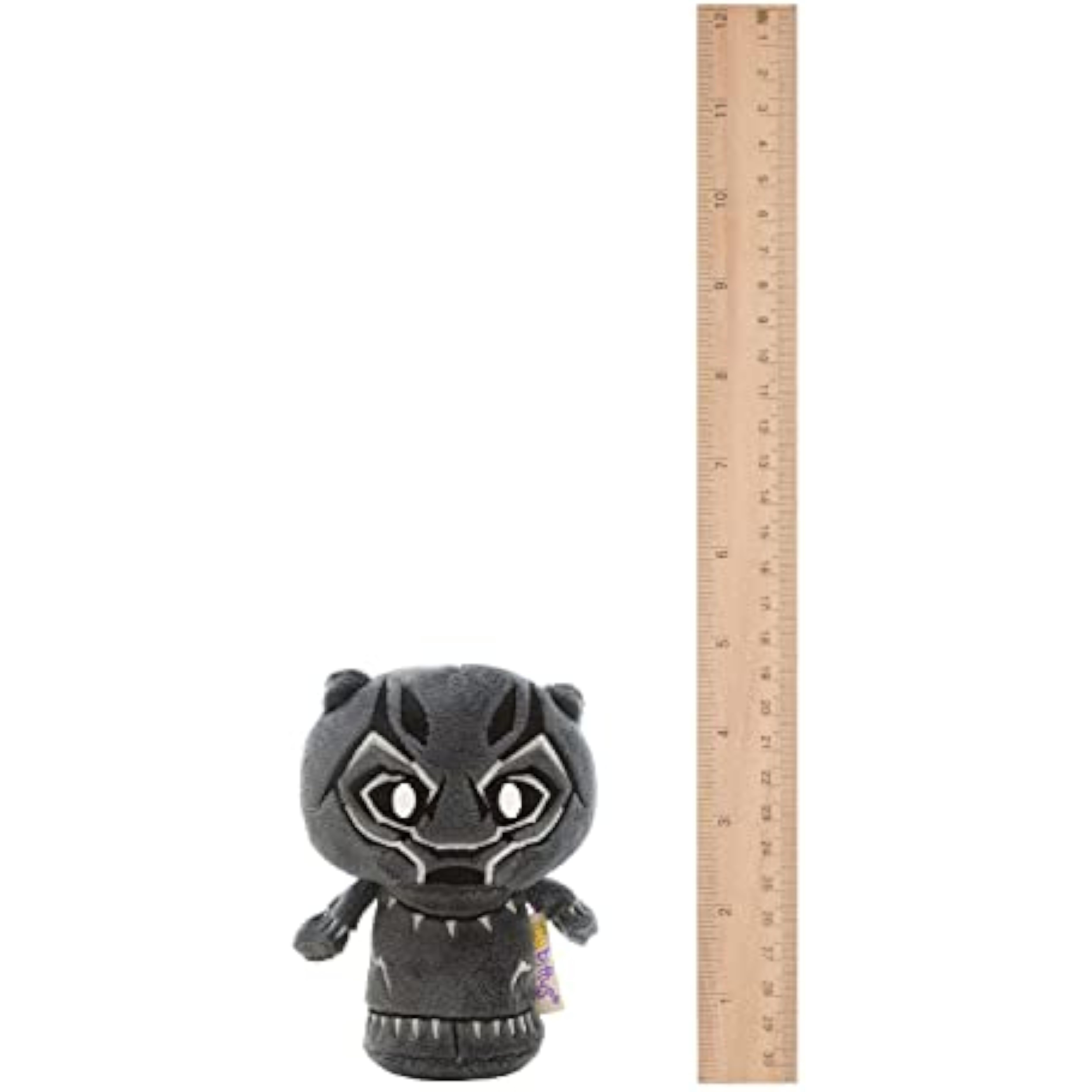 Hallmark Marvel Black Panther Itty Bitty Soft Toy greeting card featuring a cute Black Panther character on the front.