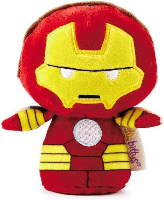 Hallmark Marvel Iron Man Tony Stark reversible Itty Bitty soft toy greeting card featuring colorful Iron Man design and soft fabric texture.