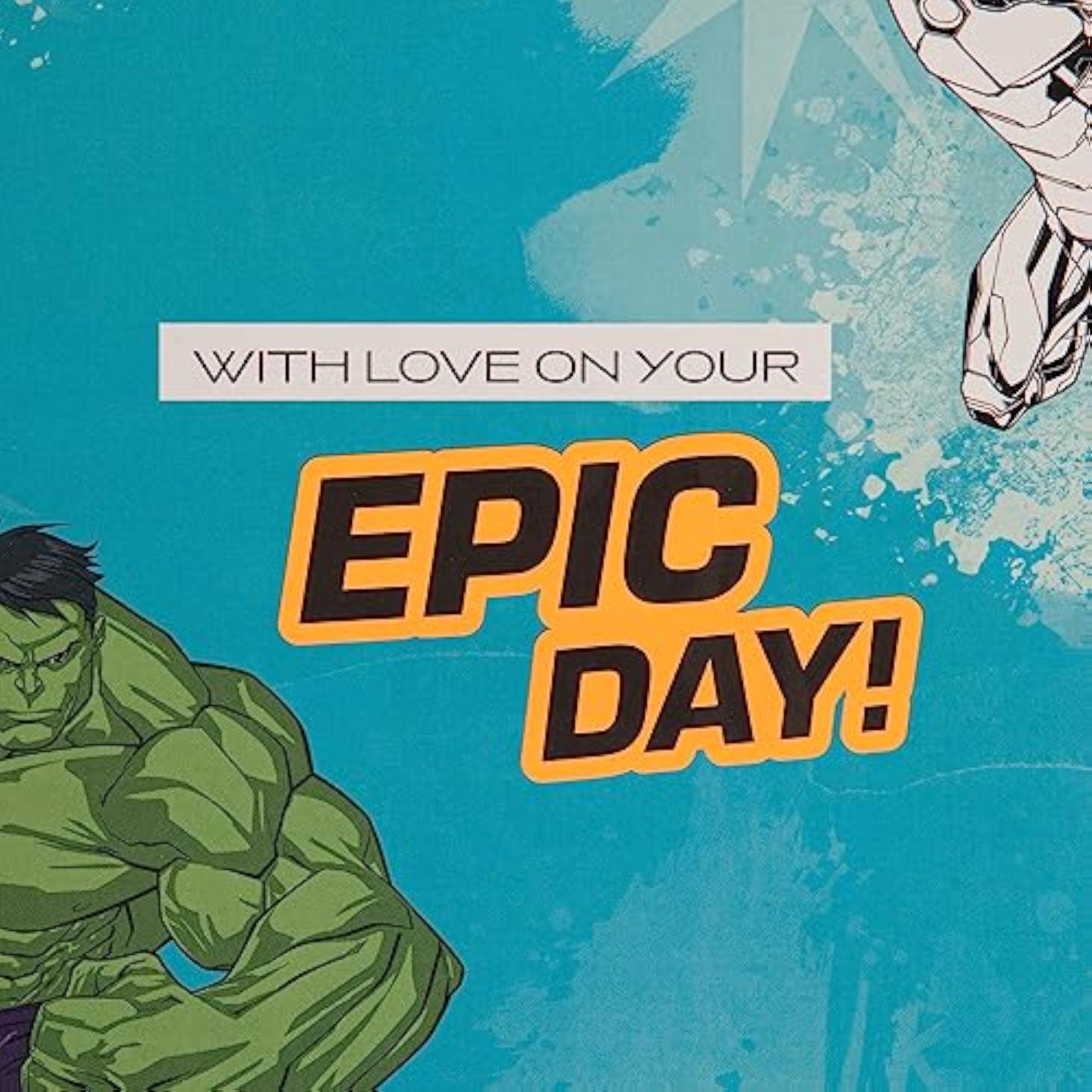 Marvel Superheroes greeting card for grandson's birthday featuring colorful superhero characters on Hallmark card.