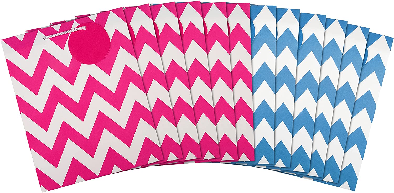 Set of 12 Hallmark multi-occasion gift bags in various designs, medium size with greeting card accents, perfect for gifting.
