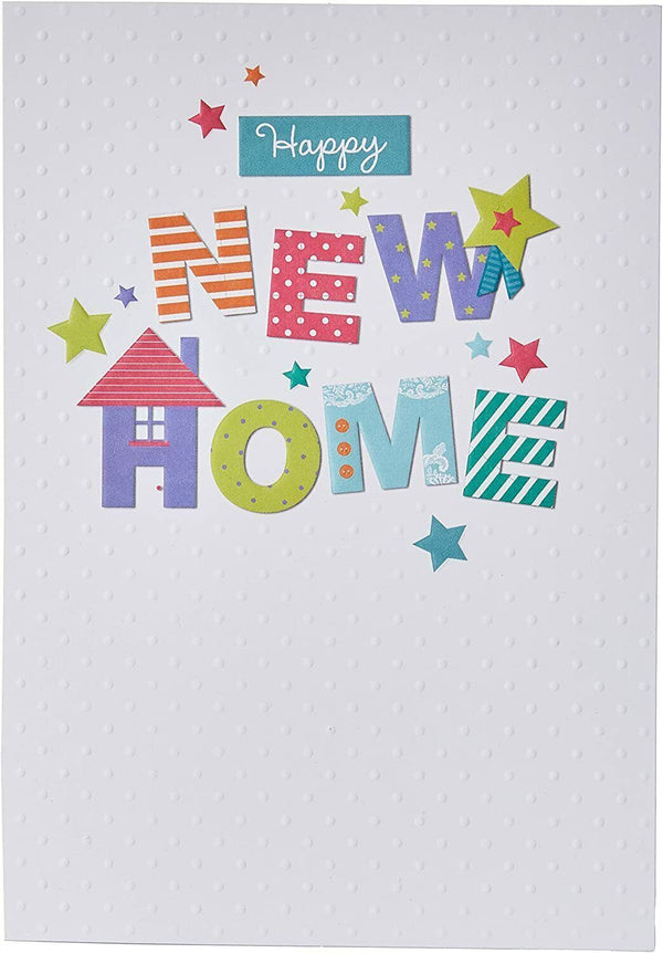 Hallmark New Home Sweet Home Congrats greeting card with colorful house and celebratory design for new homeowners