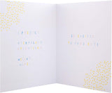 Rainbow gender reveal greeting card by Hallmark featuring "He or She?" message and colorful rainbow design.