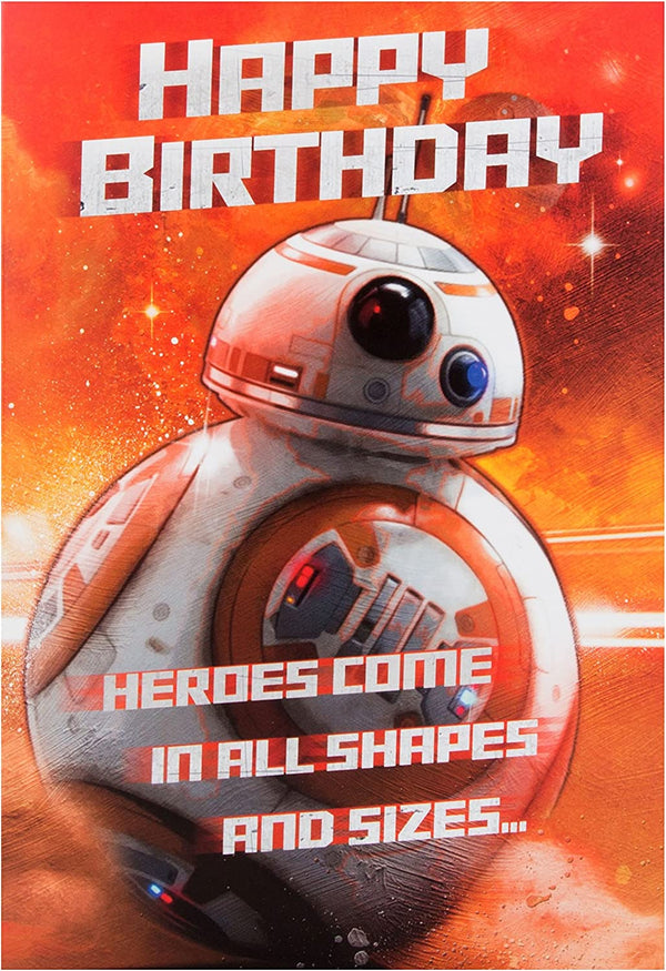 Star Wars Galaxy Adventure birthday greeting card by Hallmark featuring space-themed galaxy design and character illustrations.