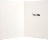 Hallmark Star Wars greeting card featuring the humorous "Does He Ever Say Thank You?" message with character illustrations.