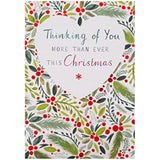 Hallmark traditional illustrated Thinking of You Christmas greeting card with festive holiday design and heartfelt message.