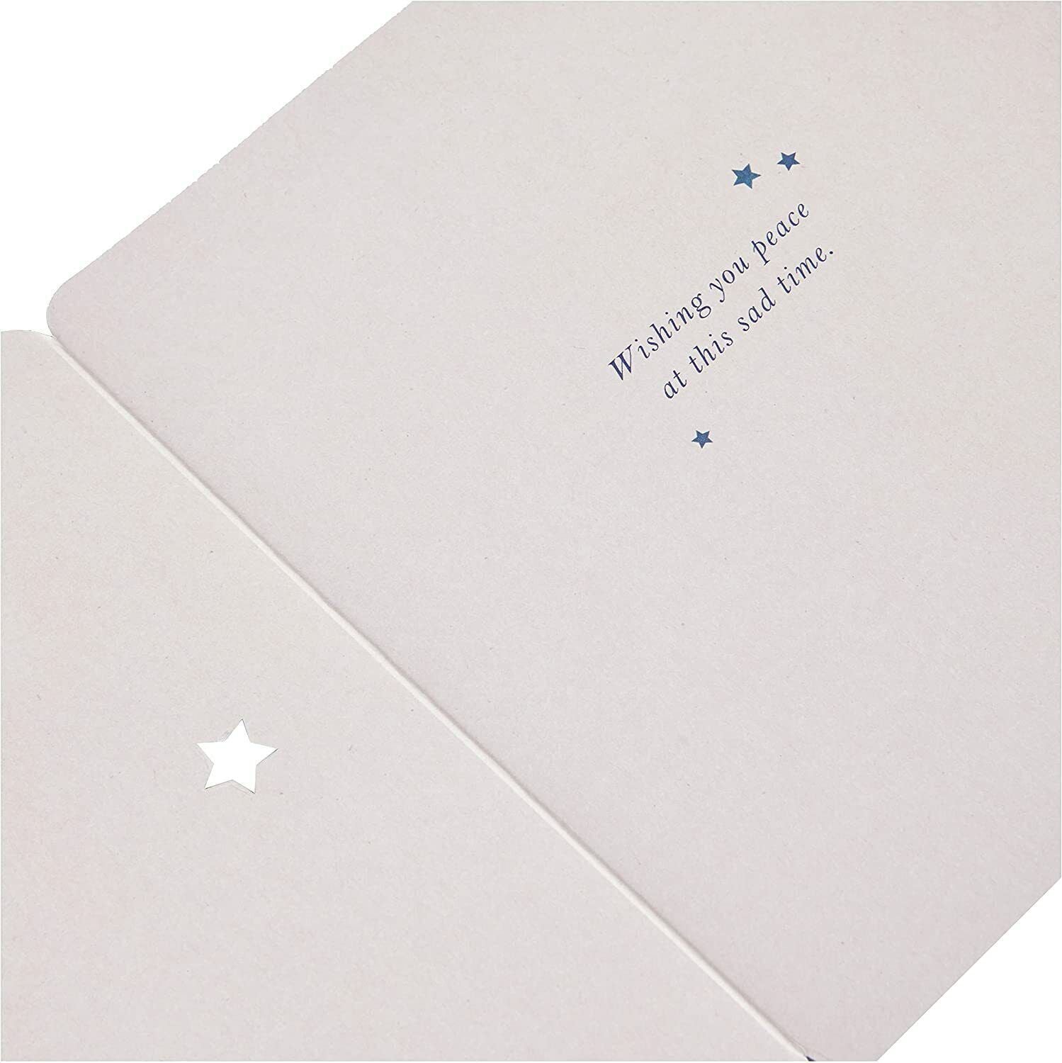 Hallmark Tranquil Sympathy Card with peaceful nature scene, designed to convey heartfelt condolences and wishes for peace.