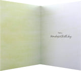 Serene watercolor silver foil birthday greeting card by Hallmark with elegant floral design and festive message.