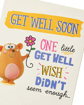 Get Well Soon Cut Bear Pop Up Humour 'whole bunch!!' Card