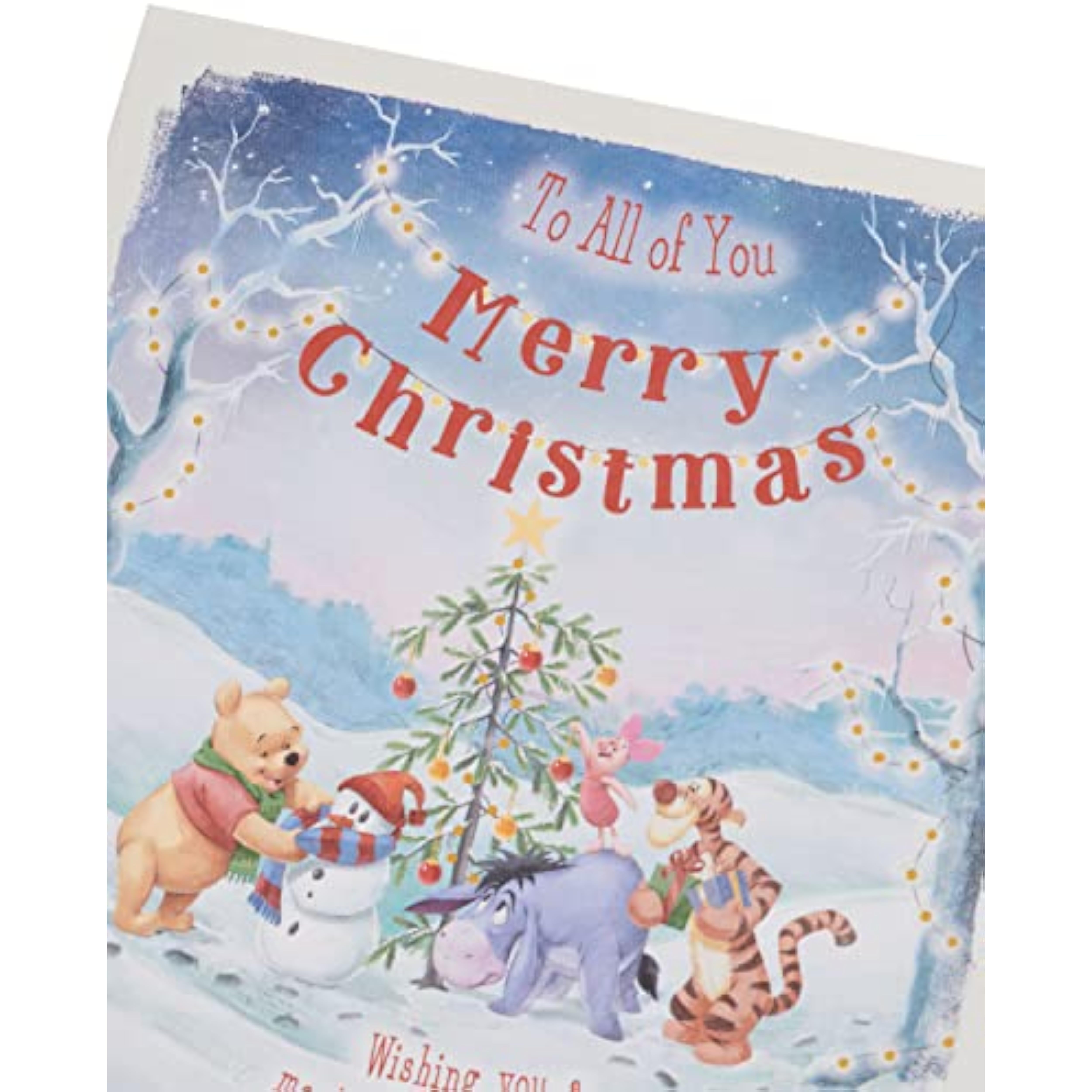 Disney Winnie The Pooh Merry Christmas to All Christmas Card