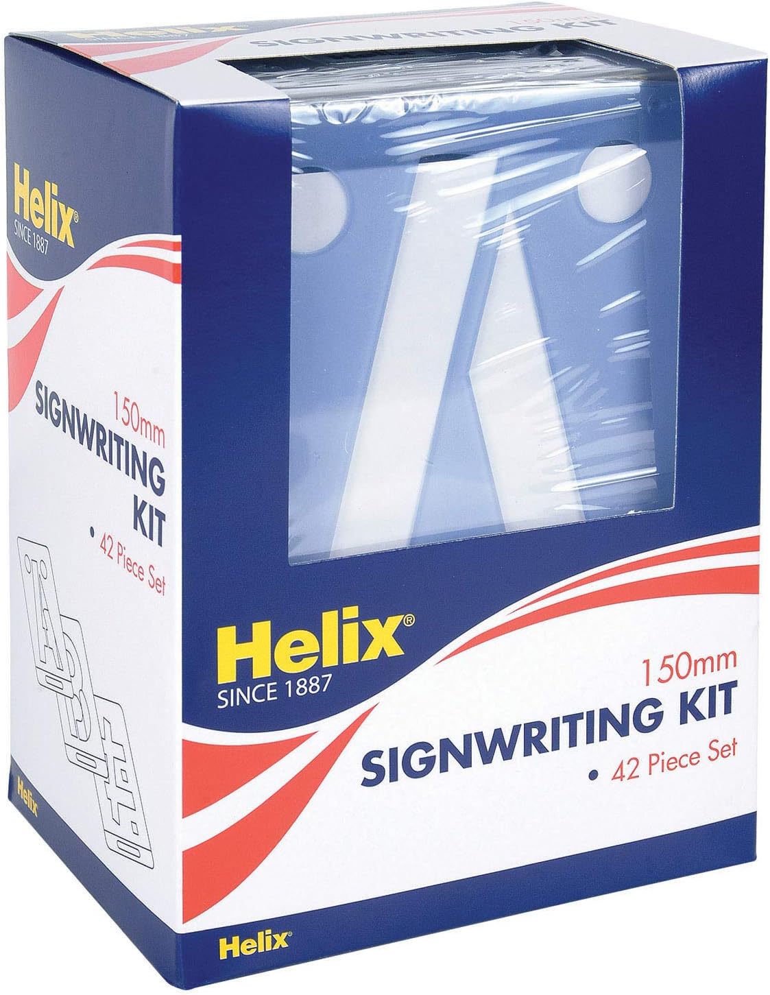 Helix 150mm signwriting kit with brushes and tools for detailed lettering and sign creation.