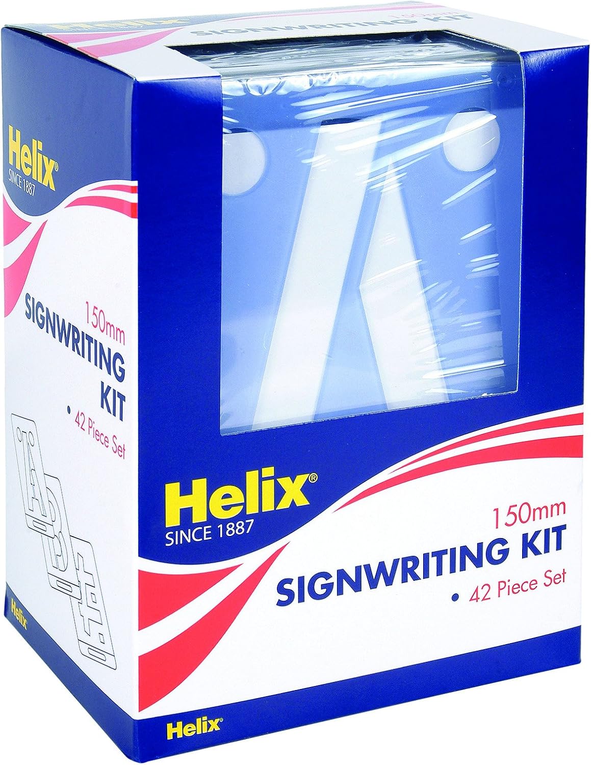 Helix 150mm signwriting kit with brushes and tools for detailed hand lettering and sign creation.