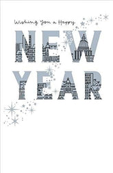 Sparkling Stars Classing Design New Year Card