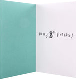 Quirky Llama Age 8 Birthday Card with Tassel and Pom Pom