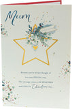 White Green Gold Mum Christmas Card