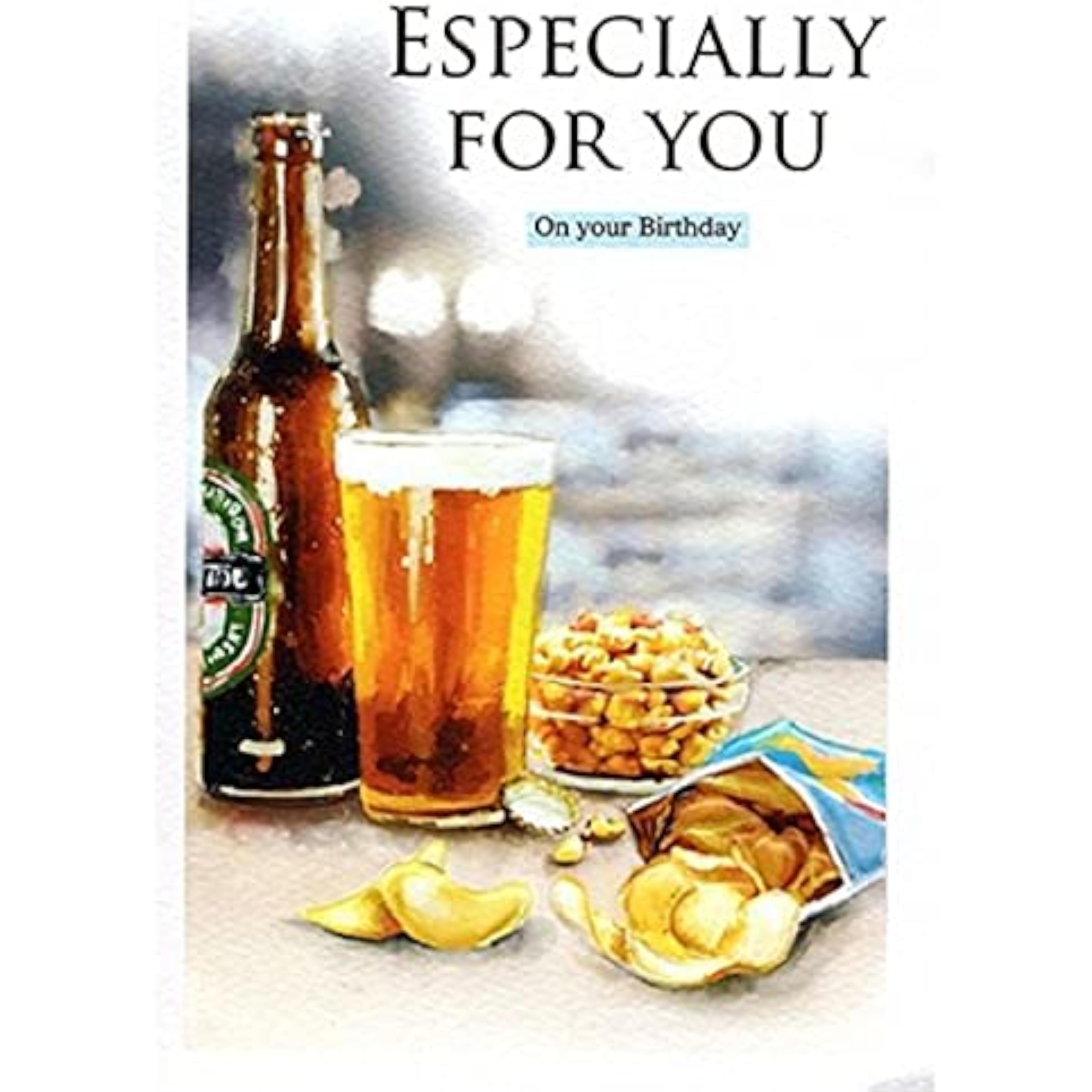 ICG Essence Range Ltd Open Birthday Card featuring beer design, perfect for celebrating with a stylish greeting card.
