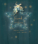 Friend Bow Friend At Christmas Time Star Christmas Card