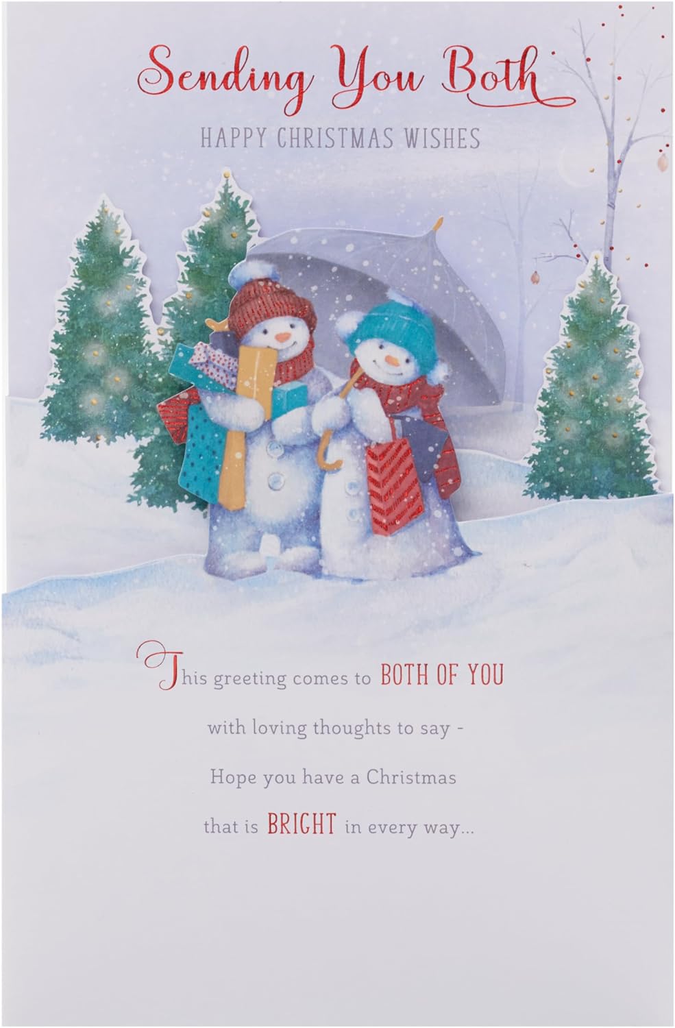 Snowmen Couple in Festive Snow Scene to Both of You