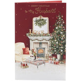 UK Greetings Christmas Card for Husband - Cosy Festive Scene Design