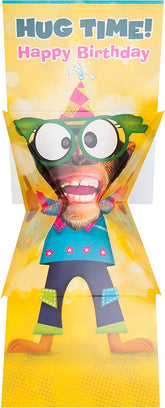 Grandson Humour 'Pop Up' Funny Monkey Birthday Card