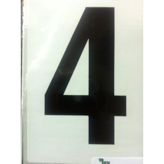 Waterproof Ivy Stationery Wheelie Bin Number 4 sticker on a clear background, designed for outdoor bin labeling.