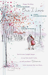 One I Love Couple Walking Birthday Card