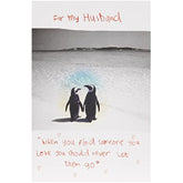 Husband Birthday Card Romantic Pengiuns Couple On Sea Side