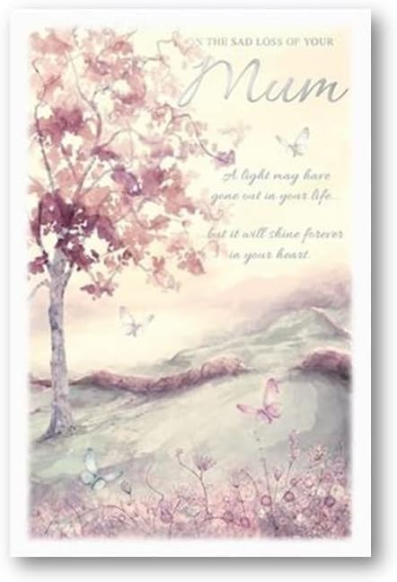 Carte Blanche Loss of Your Mum Sympathy Card with Countryside and Butterflies