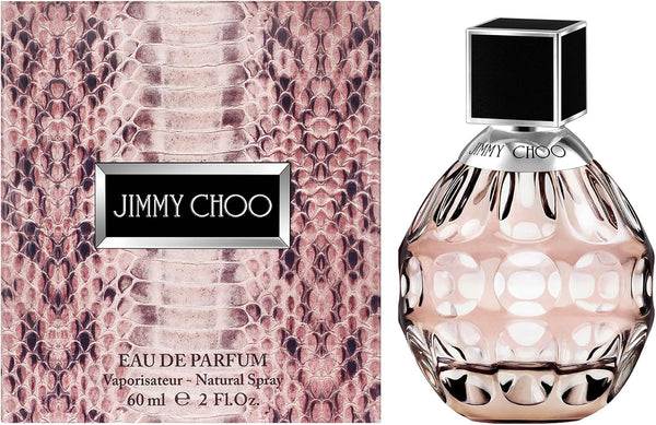 Jimmy Choo women's Eau de Parfum spray bottle, 60ml, elegant glass container with a sleek design for women.