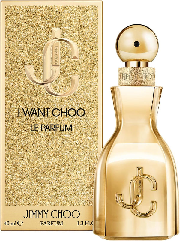 Jimmy Choo I Want Choo Le Parfum Eau de Parfum spray for women, 40ml, showcasing the elegant perfume bottle.