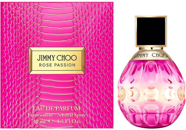 Jimmy Choo Rose Passion Eau de Parfum spray for women, 40ml bottle with elegant floral design.