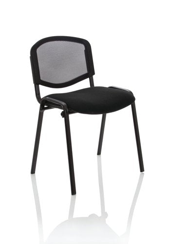 ISO Stacking Chair Mesh Back Black Fabric Black Frame