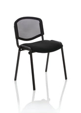 ISO Stacking Chair Mesh Back Black Fabric Black Frame