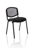 ISO Stacking Chair Mesh Back Black Fabric Black Frame