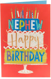 Nephew Happy Birthday Card Cake with Candles