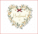Husband Heart Christmas Wreath Christmas Card