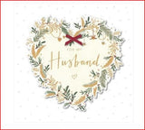 Husband Heart Christmas Wreath Christmas Card