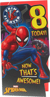 Marvel Spiderman 8th Birthday Card