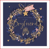 Boyfriend. Xmas wreath-Boyfriend Christmas Card