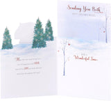 Snowmen Couple in Festive Snow Scene to Both of You