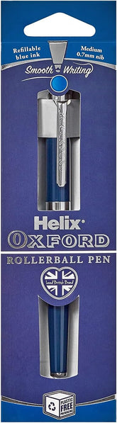 Helix Oxford Premium Rollerball Pen (Blue Ink) with Plastic Free Packaging