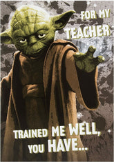 Star Wars Thank You Teacher Card Yoda