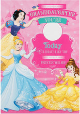Disney Princess Granddaughter Birthday Card With Stickers