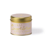 Lily-Flame Congratulations scented tin candle with decorative label and lid, perfect for celebrating special occasions.