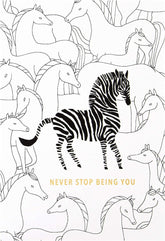 General Birthday Card Contemporary Zebra Design