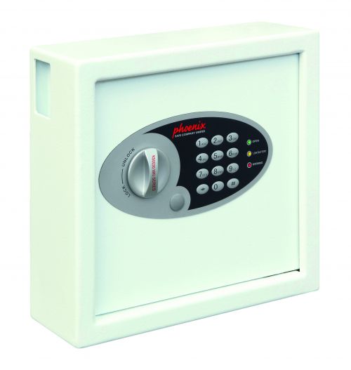 Phoenix Cygnus Key Deposit Safe 30 Hook Electronic Lock White