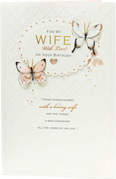 Loving Wife Happy Birthday Heartfelt Greetings Card
